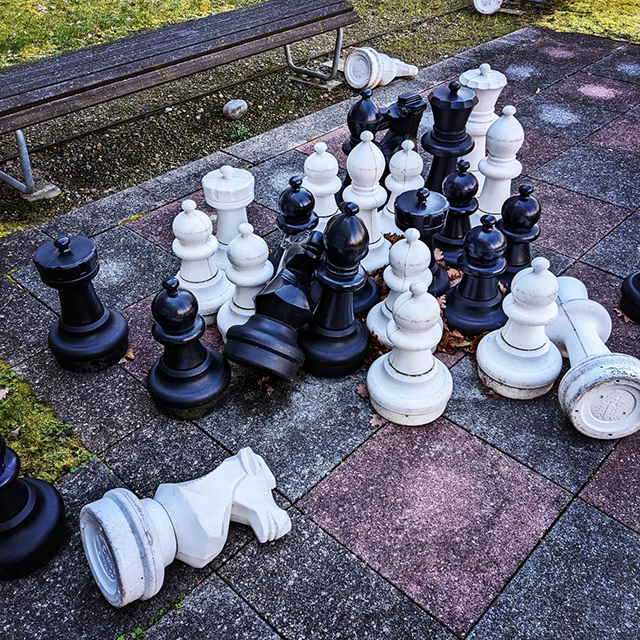 Life Size Outdoor Chess Set At The Google Zurich Office