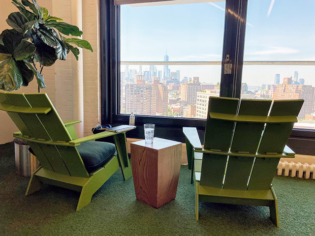 Google New York Green Beach Chairs