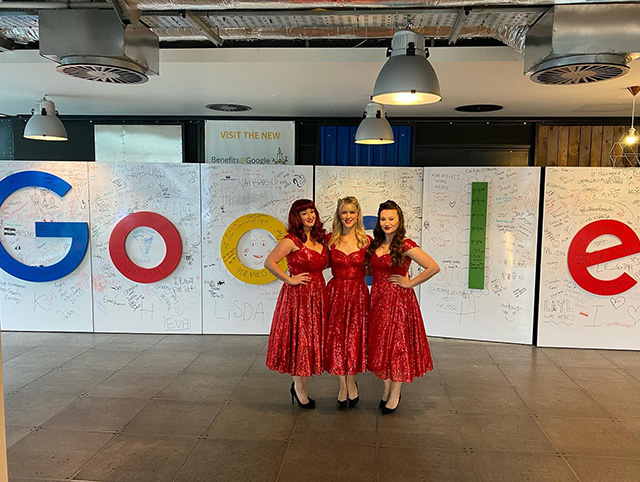 The Blue Belles At Google’s Christmas Market Event